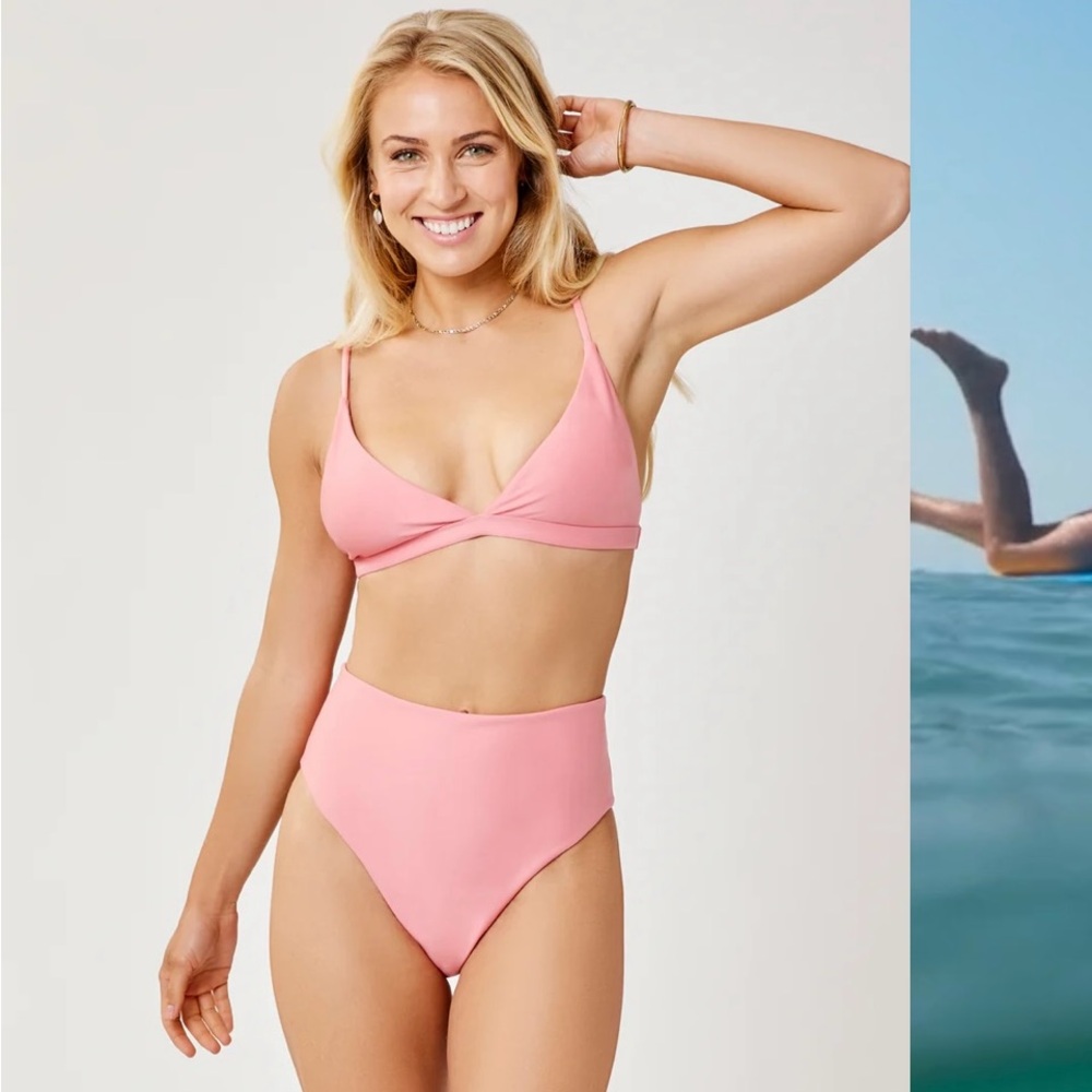 Carve Designs Pink Lani High-Waisted Swim Bottom